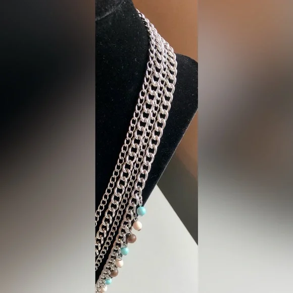 🎉Multi Strand Necklace w/Beads, Charms and Link Chains - Picture 7 of 9